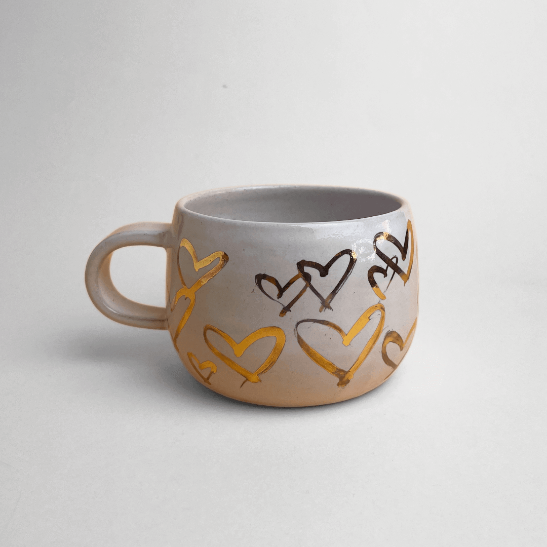 Gold Hearts Mug