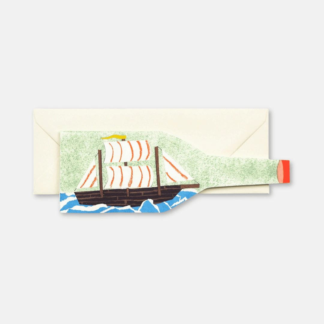 Ship in a Bottle Greetings Card