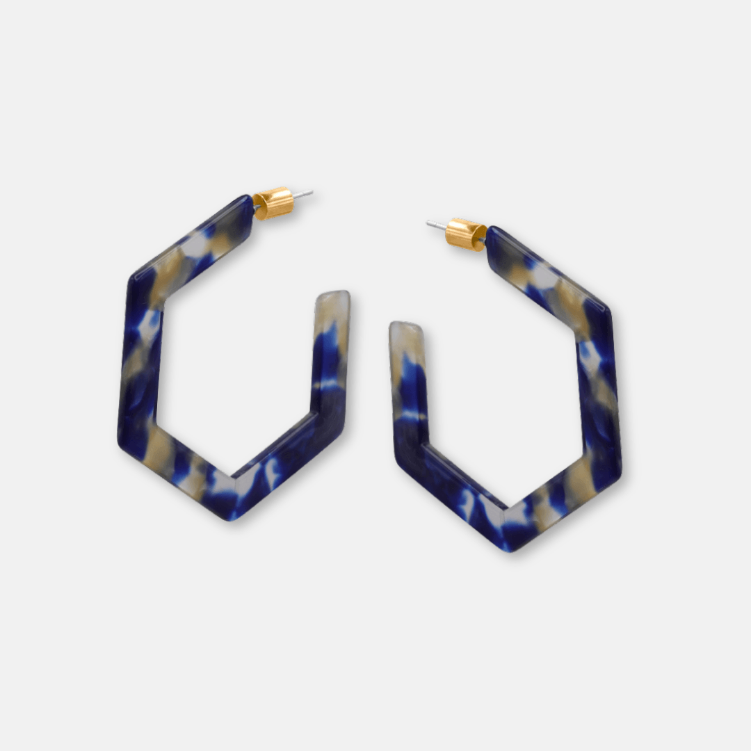 Hexagon Hoop Earrings