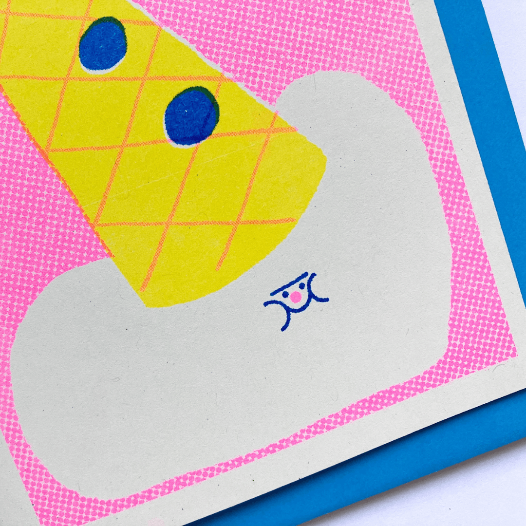 Ice Cream Birthday Riso Greetings Card