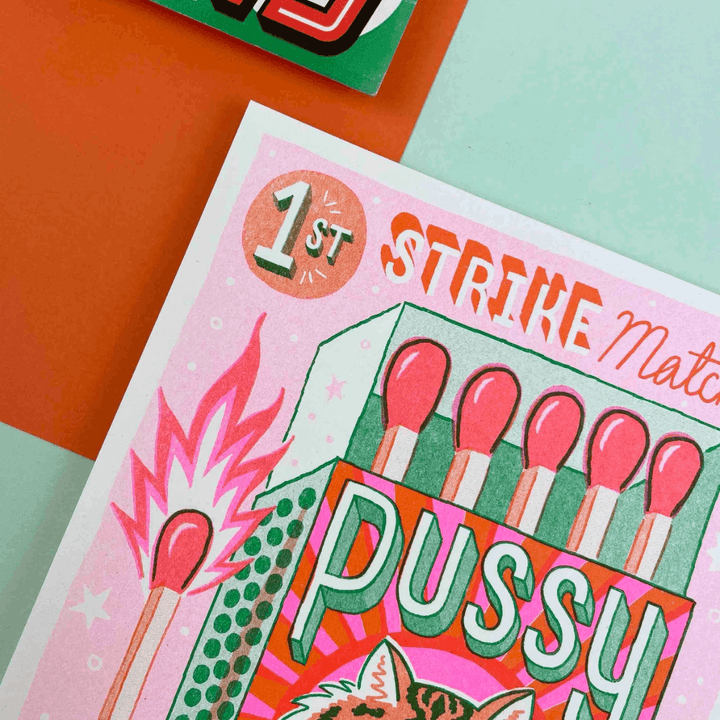 Pussy Power Matchbox A5 Riso Print
