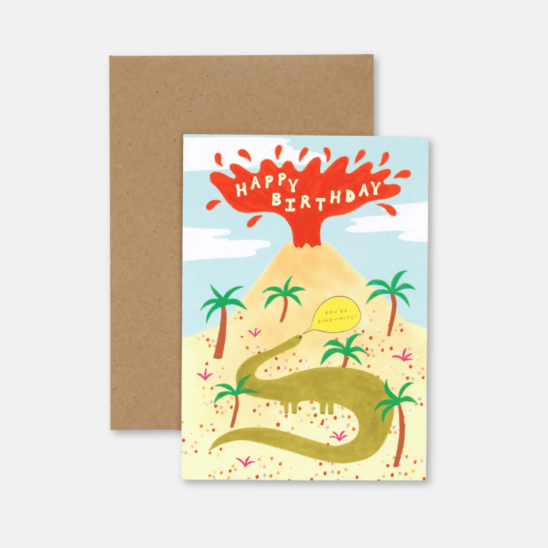 Dino-mite Birthday Greetings Card