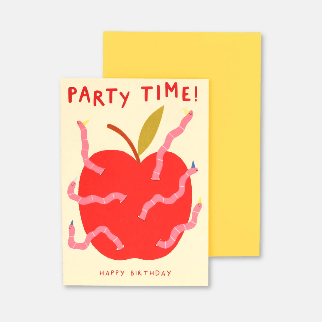 Party Worms Birthday Greetings Card