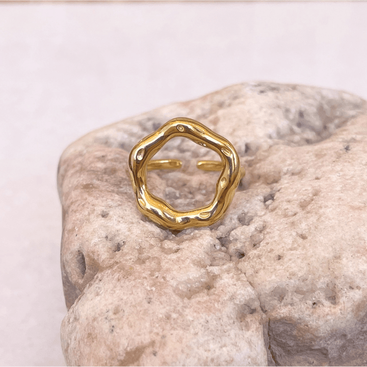 Gold Molten Circle Ring