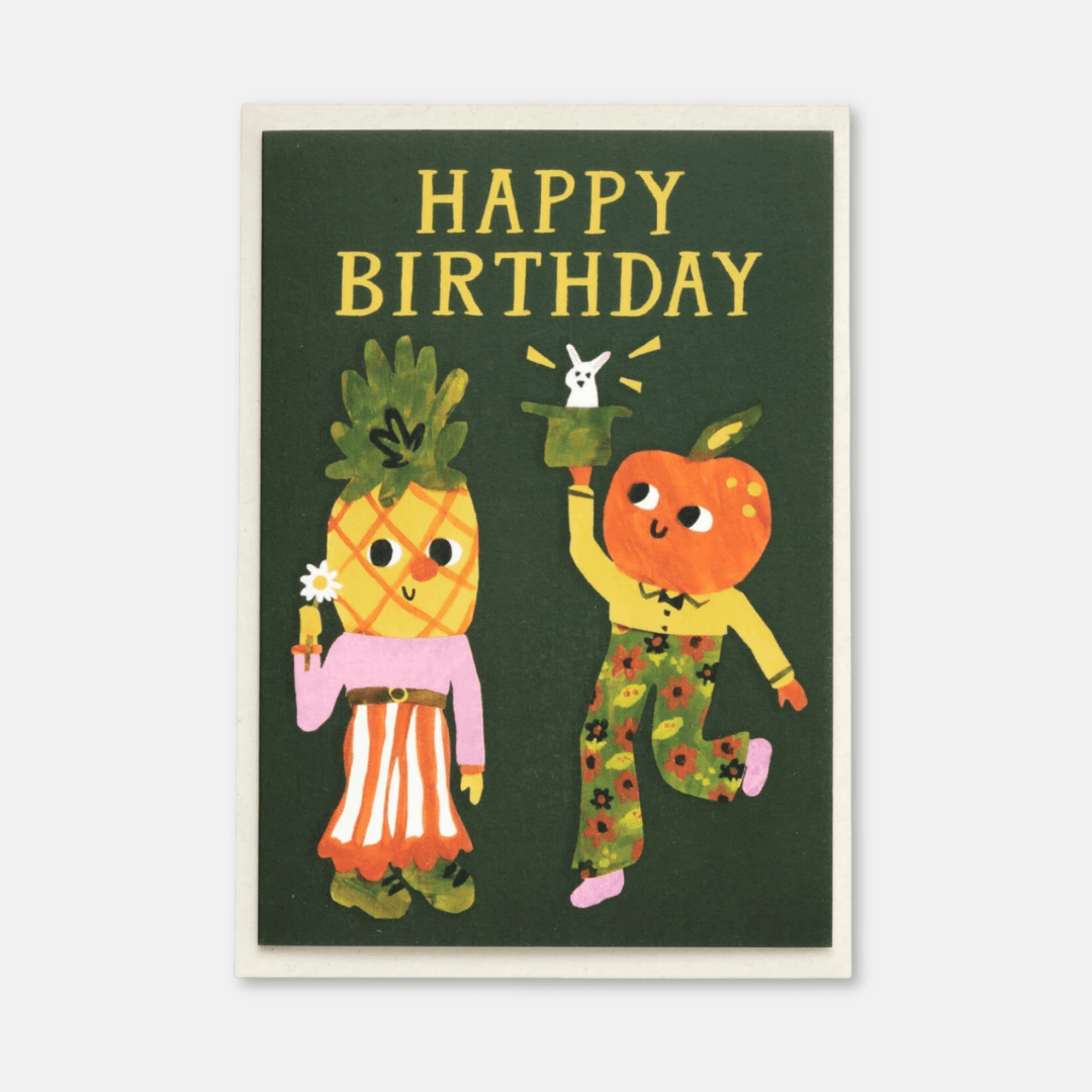 Pineapple Orange Birthday Greetings Card