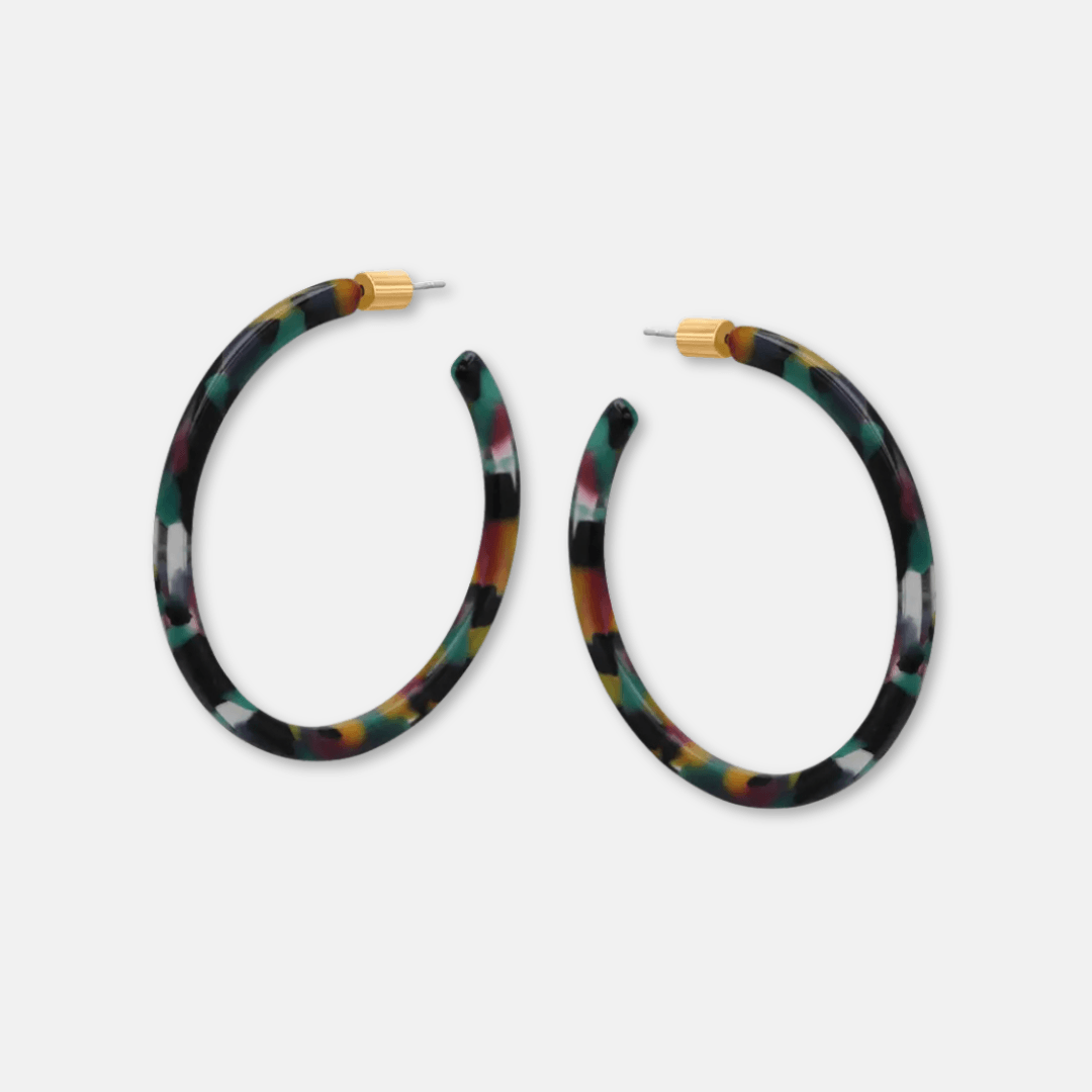 Thin Resin Hoop Earrings