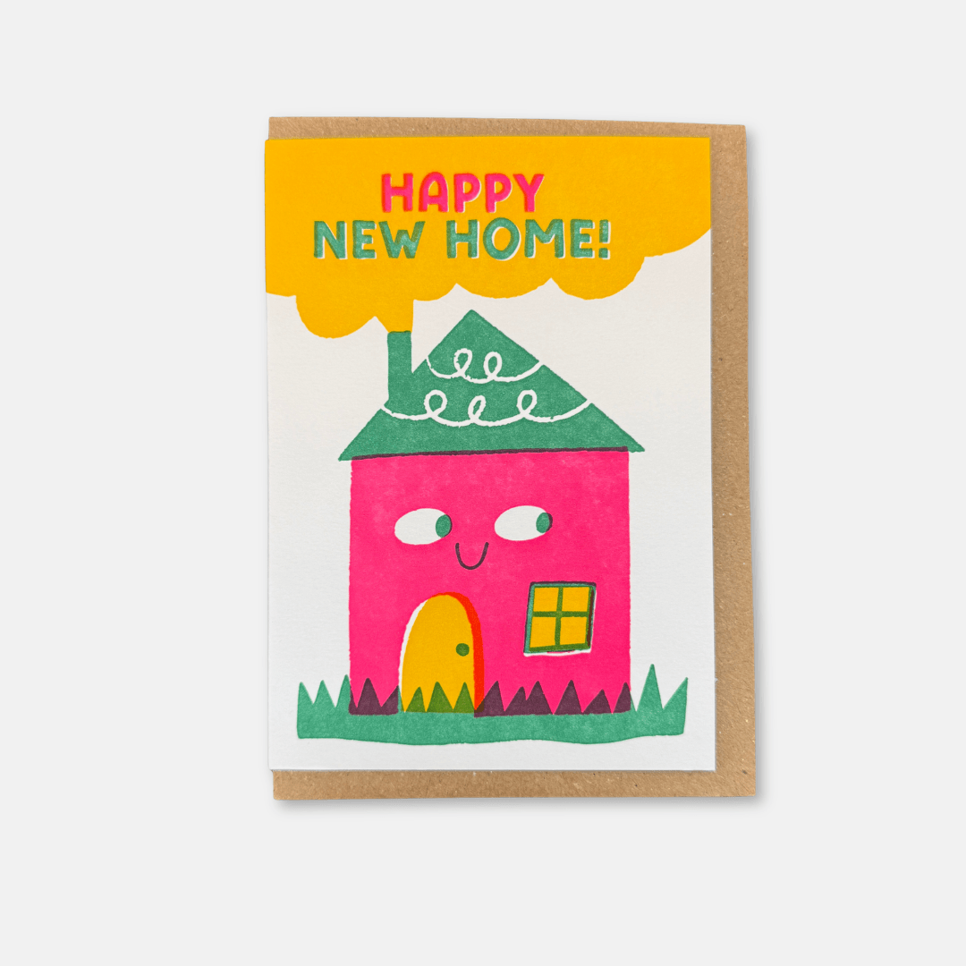 Happy New Home Letterpress Greetings Card