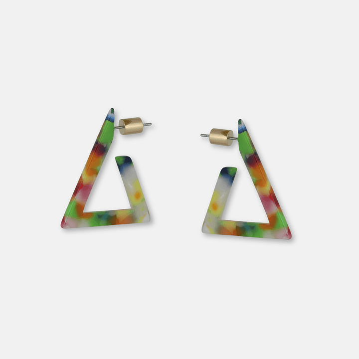 Triangle Resin Hoop Earrings