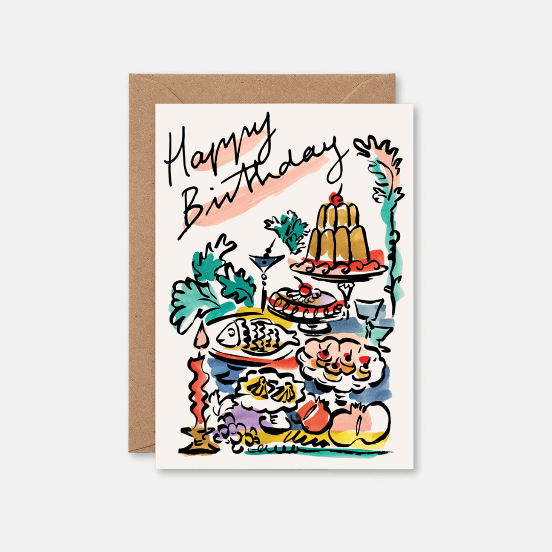Happy Birthday Banquet Greetings Card