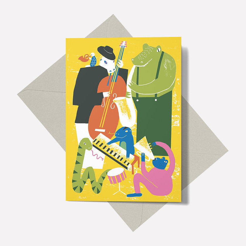Jazzy Reptiles Greetings Card